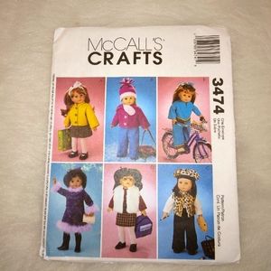 McCall's 3474 Fun Clothes for American Girl Doll & 18" dolls Tops, jackets, more
